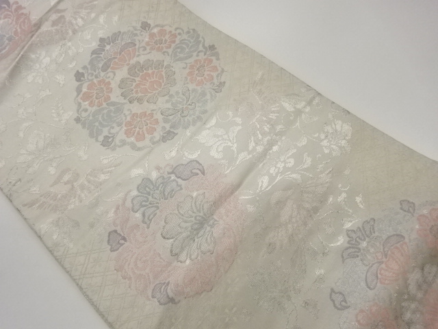 JAPANESE NAGOYA OBI / WOVEN FLOWER ARABESQUE